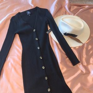 Black button up dress